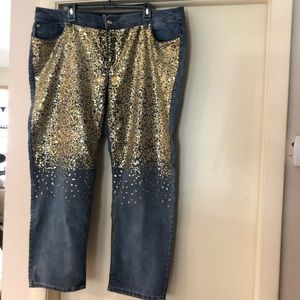 Plus size Chico’s jeans with bling.